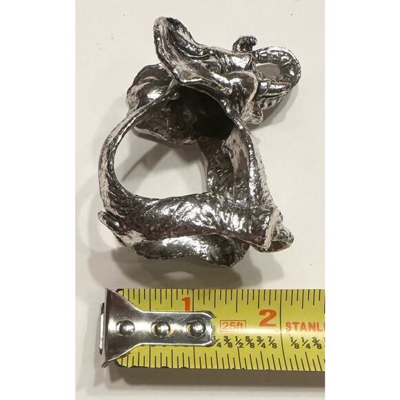 4 Vintage Arthur Court Baby Elephant Napkin Rings Holders Heavy Silvertone - Picture 10 of 10